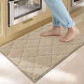 COSY HOMEER Kitchen Rugs 20"x32" Washable Non Slip Kitchen Mats for Floor Absorbent Kitchen Carpet Soft Rugs for Kitchen,Sink Mat,Entrance,Area Rugs,Warm Beige