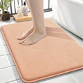 OLANLY Thick Memory Foam Small Bathroom Rugs 24x16, Extra Soft Absorbent Bathroom Mat, Quick Dry Bath Mat, Non-Slip, Machine Washable Carpet for Bathroom, Tub and Shower, Home Decor Accessories, Peach