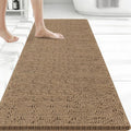 Bcoimo 48x24 Chenille Bath Mat – Non-Slip with Backing Bath Rug Ultra-Absorbent and Machine Washable Bathroom Mat Quick-Dry Design. Ideal for Bathroom Shower and Tub Areas