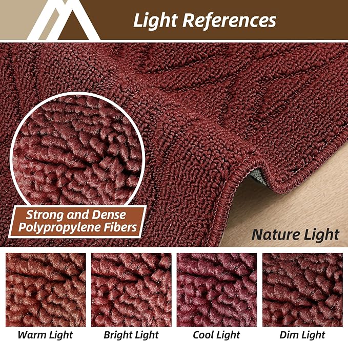 COSY HOMEER Kitchen Rugs 24"x35" Non-Slip Washable Kitchen Mats for Floor Polypropylene Absorbent Kitchen Floor Mat for Kitchen Sink Entryway,Red