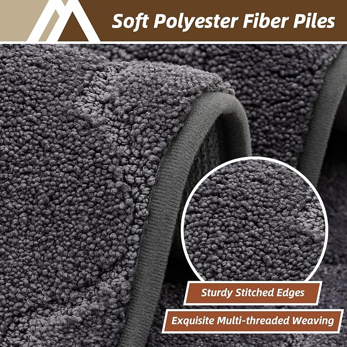 COSY HOMEER Kitchen Rugs 32"x48" Non-Slip Washable Kitchen Mats for Floor Absorbent Kitchen Carpet Soft Rugs for Kitchen,Sink Mat,Entrance,Area Rug,Dark Grey