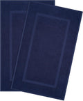Cotton Paradise 100% Cotton Turkish Bathmat Set, Soft Absorbent Quick Dry, 2 Piece 20x34 Bathmat Floor Set, Navy Blue