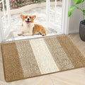 Smiry Dog Door Mat for Muddy Paws, Absorbs Moisture and Dirt, Low-Profile Entryway Mat with Non-Slip Backing, Entry Indoor Outdoor Doormat for Inside Floor (30x17 Inches, Camel, Striped)