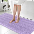 OLANLY Thick Bathroom Runner Rugs 59x24, Absorbent Chenille Striped Bath Rugs, Rubber Backing, Machine Wash, Extra Long Bath Mats for Bathroom Floor, Tub and Shower, Home Decor Accessories, Lavender