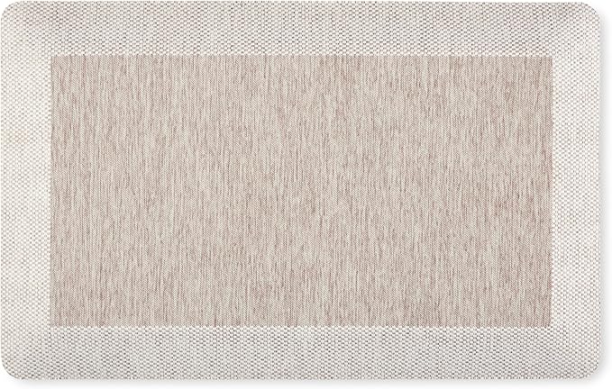 MARTHA STEWART Mira Modern Heathered Anti-Fatigue Air-Infused Kitchen Mat, Coffee Brown, 19.6"x32"