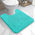 OLANLY Toilet Rugs U-Shaped 20x20, Extra Soft Absorbent Chenille Contour Bathroom Rugs for Toilet, Dry Quickly, Machine Washable, Non-Slip Bath Mat, Teal