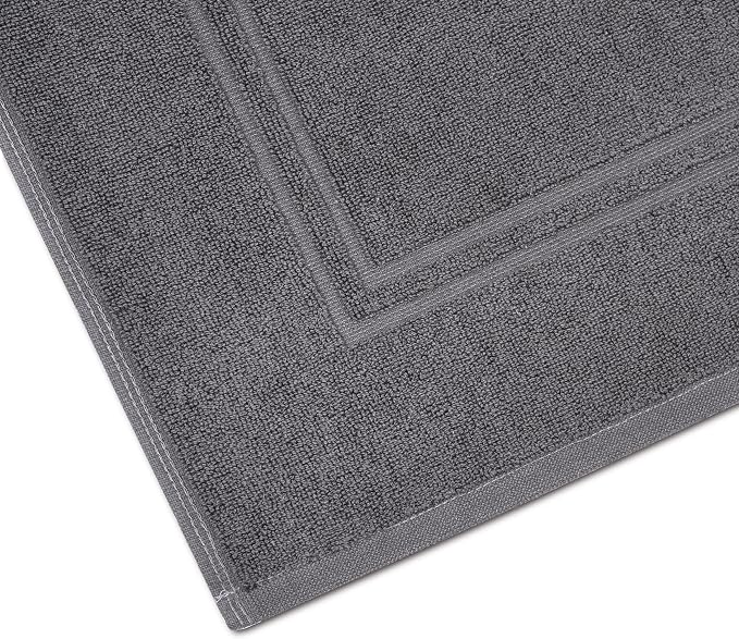 Tens Towels Pack of 2 Bath Mats 100% Cotton, 20 x 32 Inches, Super Absorbent, Hotel Quality Premium Floor Towels, Luxurious, Soft & Quick Dry, Not a Bathroom Rug, Dark Grey