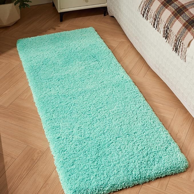 Disolla Mint Green Bathroom Rug 24x48 - Non-Slip Plush Thick Bath Mat, Highly Absorbent & Ultra Soft Fluffy Floor Mat, Machine Washable for Shower and Tub
