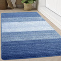 Kitinjoy Indoor Outdoor Door Mat, 71x47 Non-Slip Absorbent Dirt Trapper, Low-Profile Washable Inside Entrance Front Floor Mat, Sturdy Soft Entry Doormats for Entryway, Navy Blue