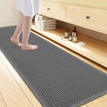 Smiry Waffle Bath Mat 72x24, Extra Soft Absorbent Bathroom Rugs, Non Slip Machine Washable Quick Dry Bath Rugs for Bathroom Floor, Tub, Shower, Home Decor Accessories, Dark Grey