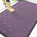 OLANLY Front Door Mat Outside Entrance 47x32, Absorbent, Heavy Duty Sturdy Natural Rubber Doormat Indoor Outdoor, Non-Slip, Stain and Fade Resistant, Low Profile Floor Mat for Entryway, Violet