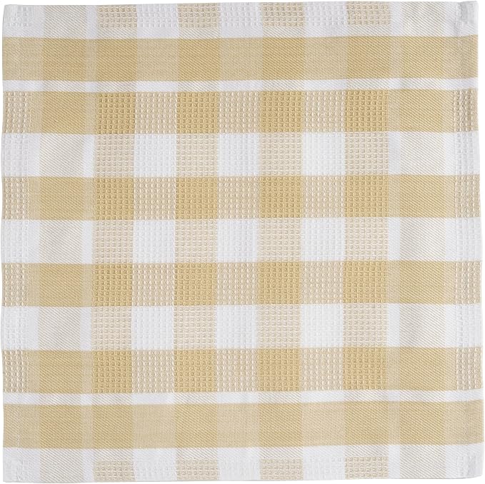 LANE LINEN 100% Cotton Dish Towels for Kitchen - 6 Pack Dish Cloths for Washing Dishes, Ultra Soft Quick Drying Kitchen Dish Cloths, Reusable Dish Rags for Washing Dishes, 12"x12" - Beige