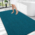 OLANLY Thick Large Bathroom Rugs 44x32, Extra Soft Absorbent Chenille Bath Rugs, Rubber Backing, Machine Wash Dry, Bath Mats for Bathroom Floor, Tub and Shower, Home Decor Accessories, Peacock Blue