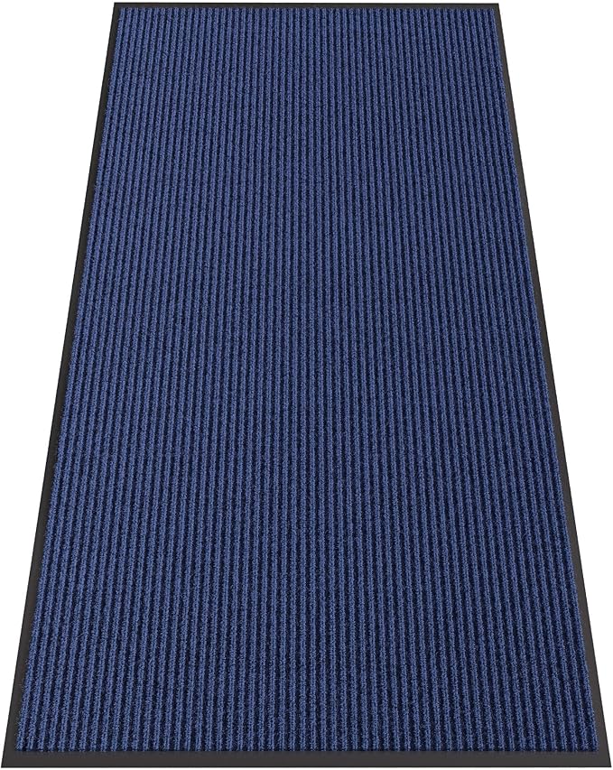 Front Door Mat, 6' x 3' Commercial Floor Mat, Heavy Duty Welcome Mat, Rubber Backing Non Slip Doormat for Entryway, Blue