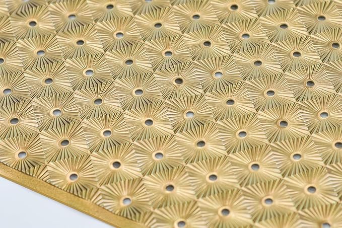 Bathtub Mat Non Slip with Suction Cups 15"x27" - Anti-Slip Shower Mat for Kids, Toddlers, and Seniors - Machine Washable Bath Tub Mat with Multiple Drainage Holes (Gold)