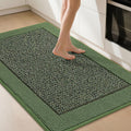 BEQHAUSE Kitchen Rugs 32"x48", Kitchen Runner Rug Non-Slip Kitchen Mats for Floor, Absorbent and Stain Resistant Kitchen Mats, Machine Washable Rugs for Kitchen, Hallway, Laundry & Sink, Green