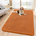 Smiry Dog Door Mat for Muddy Paws 59x35, Absorbent Dirt Trapper, Non-Slip Washable Chenille Entryway Rug for Inside Floor, Clay, Classic Solid