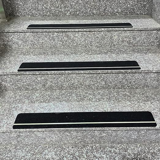 COSIMIXO 4" x 33FT Anti Slip Tape with Glow in The Dark Stripe,Premium Grip Tape Non Slip Stair Treads Tape,Non Skid Tape, High Traction Adhesive for Stairs Step Black/Green