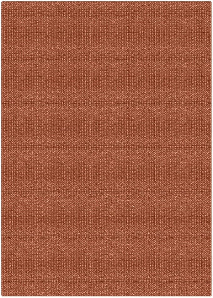 KOZYFLY Orange Washable 5x7 Living Room Rug, Non Slip Woven Area Rugs, Braided Floor Carpet for Entryway, Kitchen, Bedroom, Dining Room, Office, Cotton Rug Indoor Decor, Burnt Orange/Tan