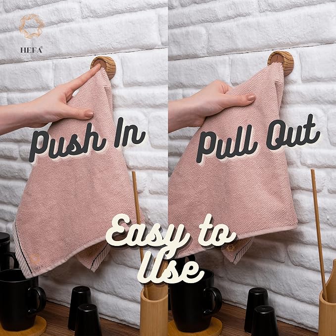 HEFA Towel Hooks - Dish, Hand & Kitchen Towel Holder - Eco-Friendly 8-Pack