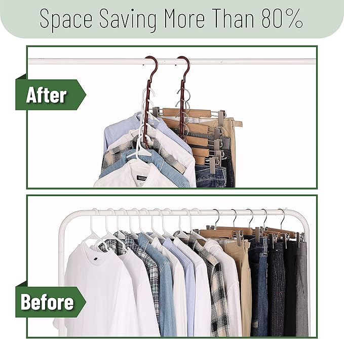 Mr. Pen- Space Saving Hangers, 8 pcs, 360° Rotating Hooks, Magic Cascading Hanger Organizer with 5 Enclosed Slots, Closet Organizers and Storage for Clothes, College Dorm Room Essentials