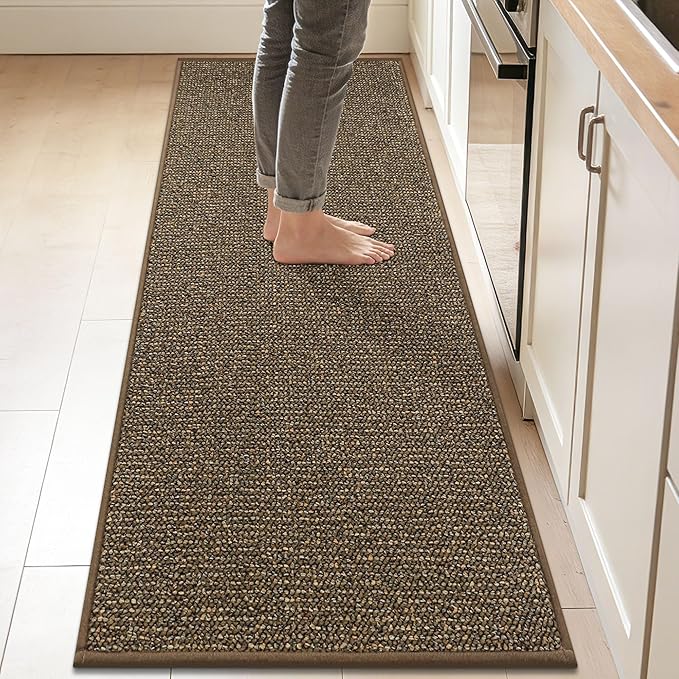 BEQHAUSE Kitchen Runner Rugs 24"x84", Non-Slip Kitchen Mats for Floor, Super Absorbent and Stain Resistant Kitchen Rug, Machine Washable Rugs for Kitchen, Hallway, Laundry & Sink, Brown