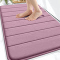 OLANLY Memory Foam Bath Mat 30x20, Super Soft Absorbent Bathroom Rugs, Quick Dry, Machine Washable Shower Floor Rugs, Bathmat Carpet, Bathroom Home Decor Accessories, Deep Plum