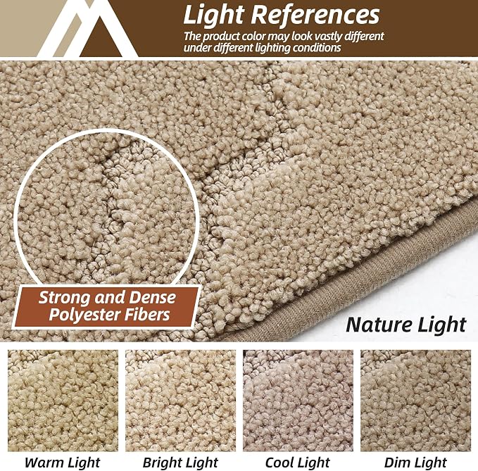COSY HOMEER Kitchen Rugs 20"x32" Washable Non Slip Kitchen Mats for Floor Absorbent Kitchen Carpet Soft Rugs for Kitchen,Sink Mat,Entrance,Area Rugs,Warm Beige