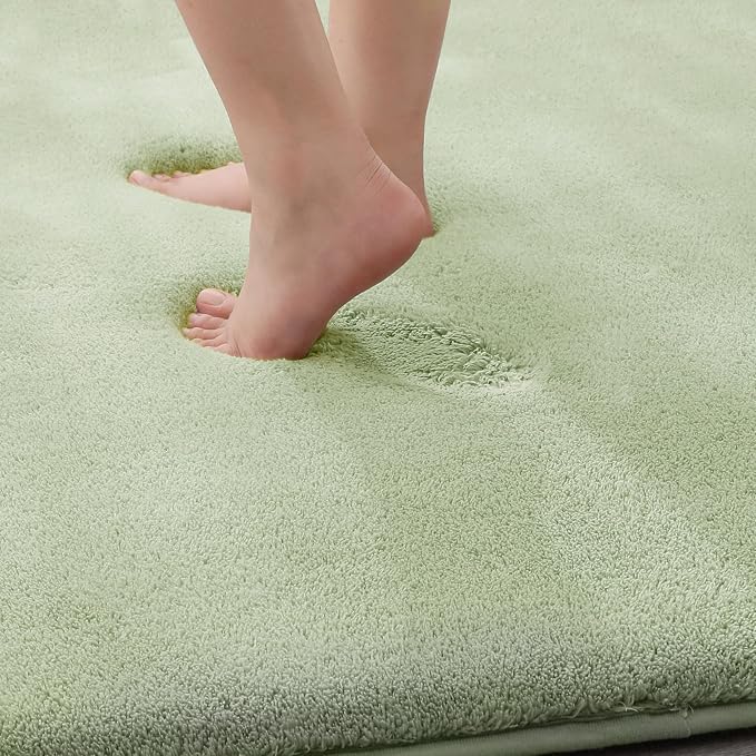 MINIDEAR Bathroom Rugs 44x24 Sage Green - Thick Memory Foam Bath Mat, Ultra Soft & Plush Fluffy, Non-Slip, Quick Dry, Absorbent Washable Floor Microfiber Mat for Tub, Home Decor Accessories