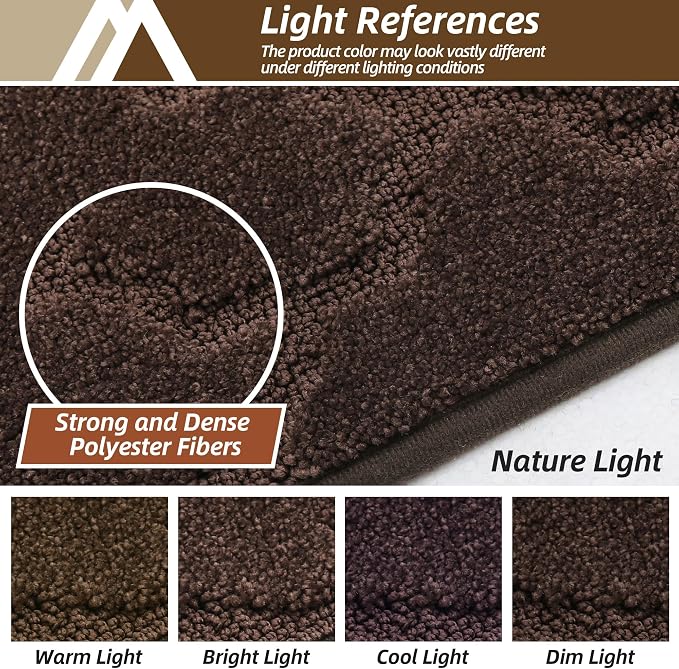 COSY HOMEER Kitchen Rugs 20" x 32" Washable Non Slip Kitchen Mats for Floor Absorbent Kitchen Carpet Soft Rugs for Kitchen,Sink Mat,Entrance,Area Rugs,Brown