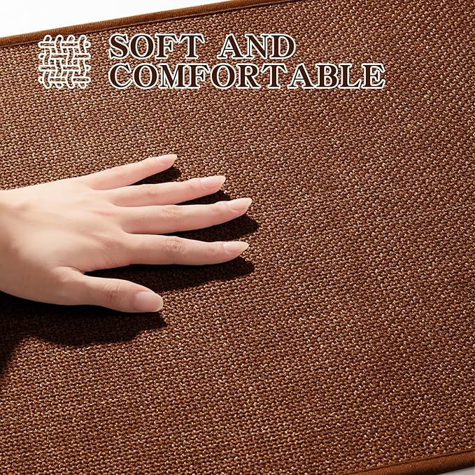 chakme Bathroom Rugs Mat 47x24, Ultra Thin Non Slip Bath Rug Large Quick Dry Absorbent Bath Mat for Bathroom, (Rust, 47"x24")