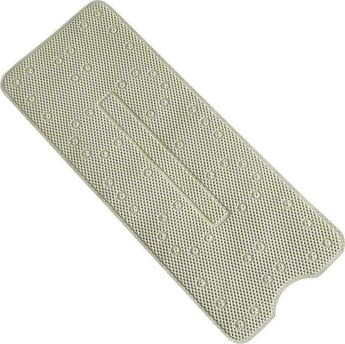 Webos Soft Bathtub Mat Non Slip: Memory Foam Shower Mat with Suction Cups for Bathroom Inside Tub 40X16Inch (Taupe)