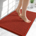 OLANLY Thick Small Bathroom Rugs 24x16, Extra Soft Absorbent Chenille Bath Rugs, Rubber Backing, Machine Wash Dry, Bath Mats for Bathroom, Tub and Shower, Home Decor Accessories, Rustic Terracotta