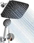 Veken 11.8 Inch Rain Shower Head with Handheld- High Pressure Dual Shower Heads with 5 Modes Hand held Spray Combo- Wide Rainfall Showerhead with Hose, Bathroom Accessories, Chrome