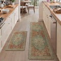 GENIMO Kitchen Mats for Floor 2PCs, Washable Anti Fatigue Mat for Cushioned, 23.6"x71"+20" x 32", Waterproof Kitchen Rugs, Non Slip Comfort Standing Mat Rug for Home, Sink, Laundry, Multi Color