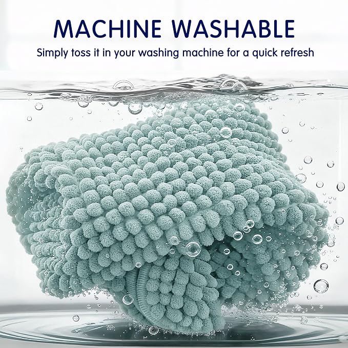 SUBRTEX Bathroom Rugs, 24" x 36" Chenille Bath Rug Soft Short Plush Bath Mat Soft Shower Mat Water Absorbent Shower Mat Quick Dry Machine Washable, Light Green