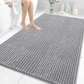 OLANLY Bathroom Rug Mat 59x35, Thick Soft and Absorbent Chenille Bath Mat, Non-Slip Rubber Backing, Machine Washable Quick Dry Bath Rugs for Tub Shower Floor, Home Decor Accessories, Grey