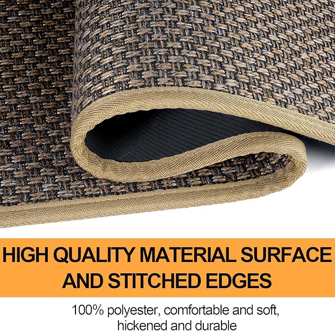 SUMLANS Kitchen Mat 1 PCS, Cushioned Non Slip Rugs for Kitchen Floor, Absorbent Runner Comfort Standing Mats Washable for Kitchen, Office, Home (Brown, 17.3"x47")