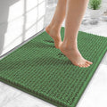 OLANLY Thick Small Bathroom Rugs 24x16, Extra Soft Absorbent Chenille Bath Rugs, Rubber Backing, Machine Wash Dry, Bath Mats for Bathroom Floor, Tub and Shower, Home Decor Accessories, Olive Green