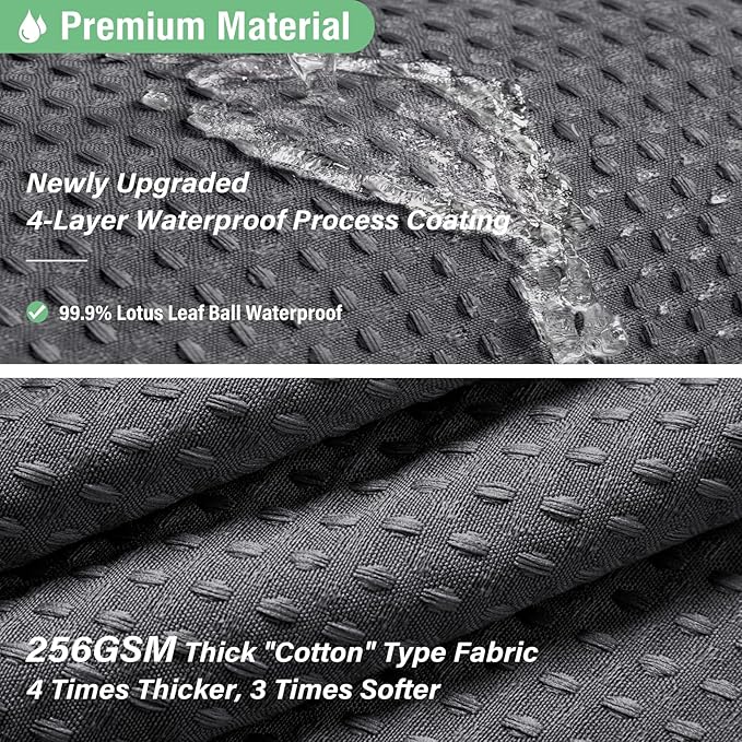 Dynamene Stall Fabric Shower Curtain - 54x78 inch Long Waffle Weave Weighted Thick Cloth Shower Curtains for Bathroom,Heavy Duty Hotel Spa Luxury Bath Curtain Set with 10 Plastic Hooks,Charcoal Grey