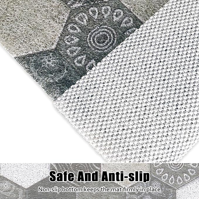 Large Shower Mat Non Slip, 36x36 Inch Shower Floor Mat with Drain Hole in Middle, Super Soft and Comfortable PVC Loofah Massage Bath Mat for Shower, Anti Slip Shower Stall Mat, Quick Drying