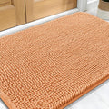 OLANLY Dog Door Mat for Muddy Paws 30x20, Absorbs Moisture and Dirt, Absorbent Non-Slip Washable Doormat, Quick Dry Chenille Mud Mat for Dogs, Entry Indoor Entryway Carpet for Inside Floor, Orange