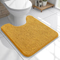 OLANLY Toilet Rugs U-Shaped 20x20, Extra Soft Absorbent Chenille Contour Bathroom Rugs for Toilet, Dry Quickly, Machine Washable, Non-Slip Bath Mat, Golden Yellow
