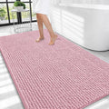 OLANLY Thick Large Bathroom Rugs 44x32, Extra Soft Absorbent Chenille Bath Rugs, Rubber Backing, Machine Wash Dry, Bath Mats for Bathroom Floor, Tub and Shower, Home Decor Accessories, Dusty Rose