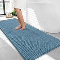 OLANLY Thick Bathroom Runner Rugs 44x24, Extra Soft Absorbent Chenille Bath Rugs, Rubber Backing, Machine Wash Dry, Long Bath Mats for Bathroom Floor, Tub and Shower, Home Decor Accessories, Airy Blue