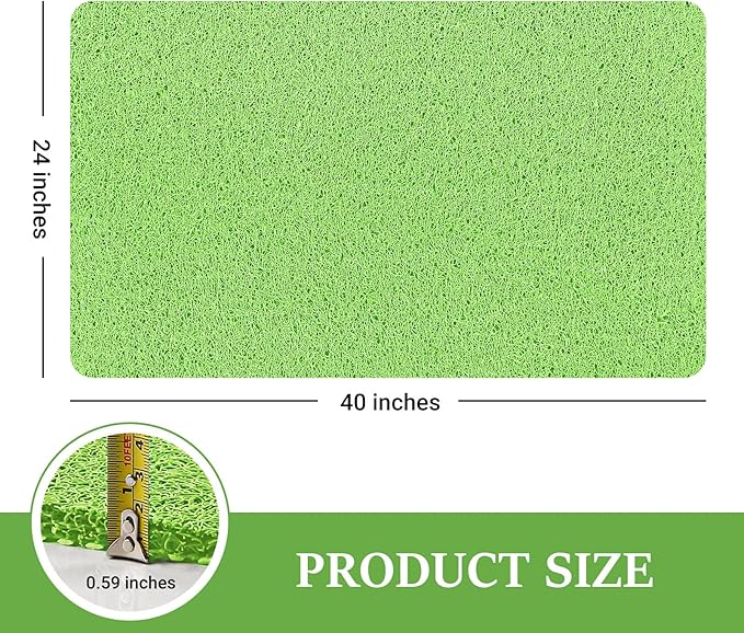 LuxStep Shower Mat Bathtub Mat,40x24 inch, Non-Slip Bath Mat with Drain, Quick Drying PVC Loofah Bathmat for Tub,Shower,Bathroom,Grass Green