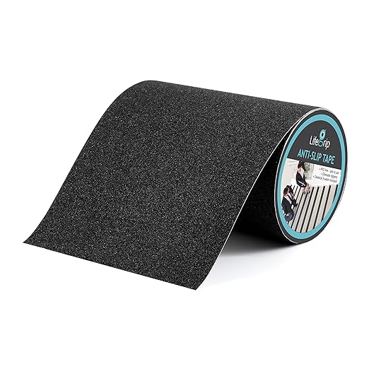LifeGrip Stay on Track Anti Slip Traction Tape, 8 Inch x 30 Foot - Best Grip, Friction, Abrasive Adhesive for Stairs, Tread Step, Indoor, Outdoor (8" X 30')