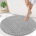 Smiry Bathroom Rugs Mat Round 30x30, Soft Absorbent Chenille Bath Rugs, Non Slip Rubber Backing Machine Washable Quick Dry Bath Mats for Bathroom Floor, Tub, Shower, Home Accessories, Light Grey