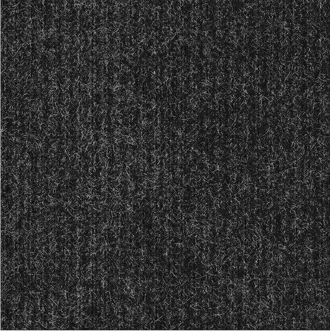 Ottomanson 6' x 6'6" Mud Mat Area Rug Scraper Carpet - Non-Slip, Dirt Trapping for Indoor & Outdoor Use - Ideal for Entryway, Garage, Kitchen, Patio & High-Traffic Areas, Black