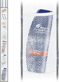 Skywin 7 Pockets Hanging Shower Curtain Liner Caddy 60 x 6 Inches - 100% Polyester Mesh Shower Caddy Hanging - Shower Organizer for Shower Rod or Door - Quick Dry Fabric with Adjustable Velcro Strap